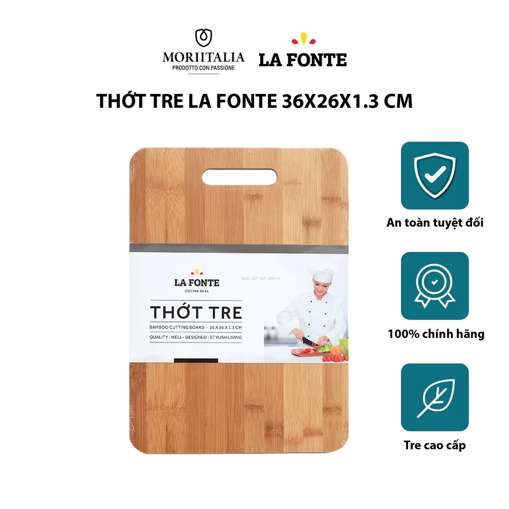 [Mã BMBAU50 giảm 7% đơn 99K] Thớt tre La Fonte cao cấp kháng khuẩn Moriitalia 180619