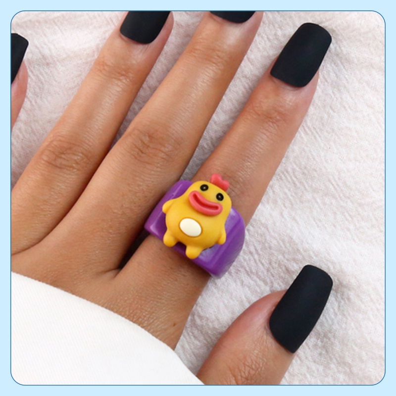 Mới Nhẫn Hở Hình Quái Vật Hoạt Hình Bằng Nhựa Resin Dễ Thương Thời Trang Mùa Hè