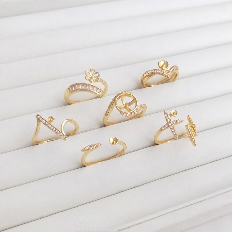 Giá Đỡ Nhẫn Bằng Đồng Đính Đá Zircon 14K Sang Trọng diy