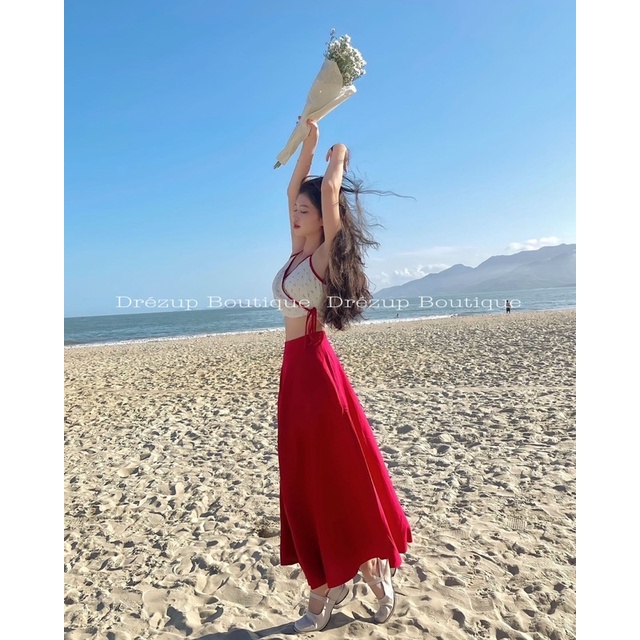 Set áo muslin Hạ Hi + chân váy linen