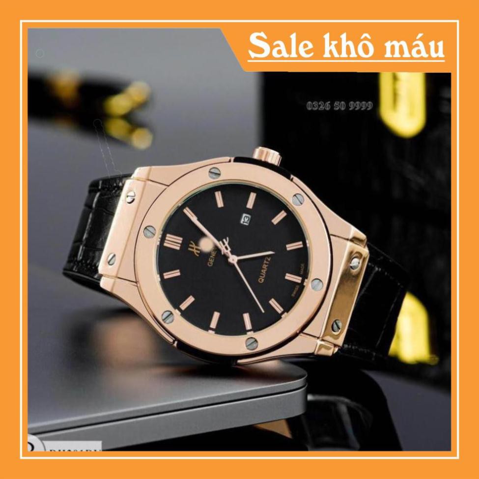 [Free Ship]  ĐỒNG HỒ NAM HUBLOT DÂY DA MTP-STORE