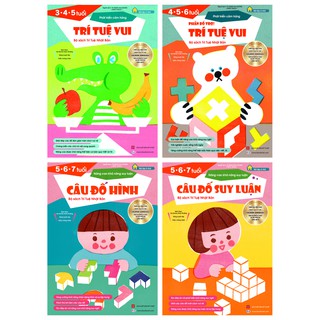 Sách thiếu nhi Nhật Bản - COMBO 4 cuốn TRÍ TUỆ VUI - CÂU ĐỐ HÌNH - CÂU ĐỐ SUY LUẬN cho bé từ 3-7 tuổi - IBOOK
