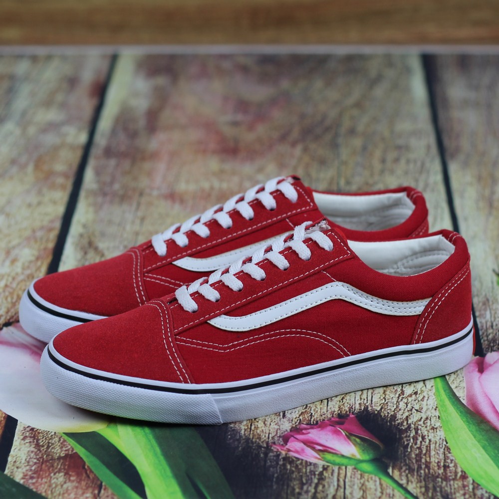 Giày Sneaker Cổ Thấp Old Skool Nữ Màu Đỏ Tươi