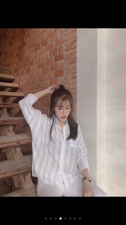 ÁO SƠ MI SỌC OVERSIZE CHẤT XÔ ĐẸP _ hình thật