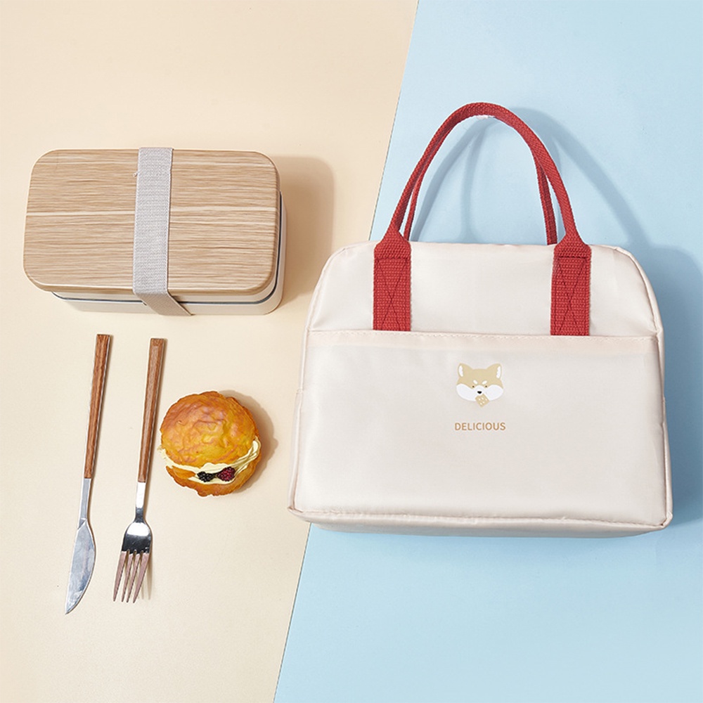 Túi giữ nhiệt ONUOBAO cỡ lớn màu macaron có khung thép oxford đựng cơm trưa