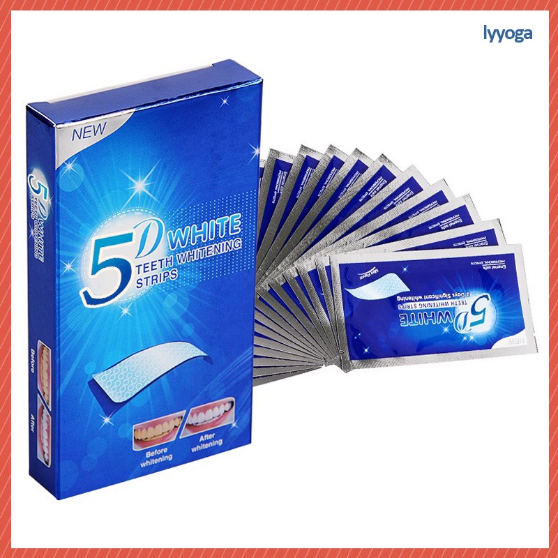 Hộp 7 set ( 14 miếng)  dán trắng răng tiện lợi 3D White Teeth Whitening Strips