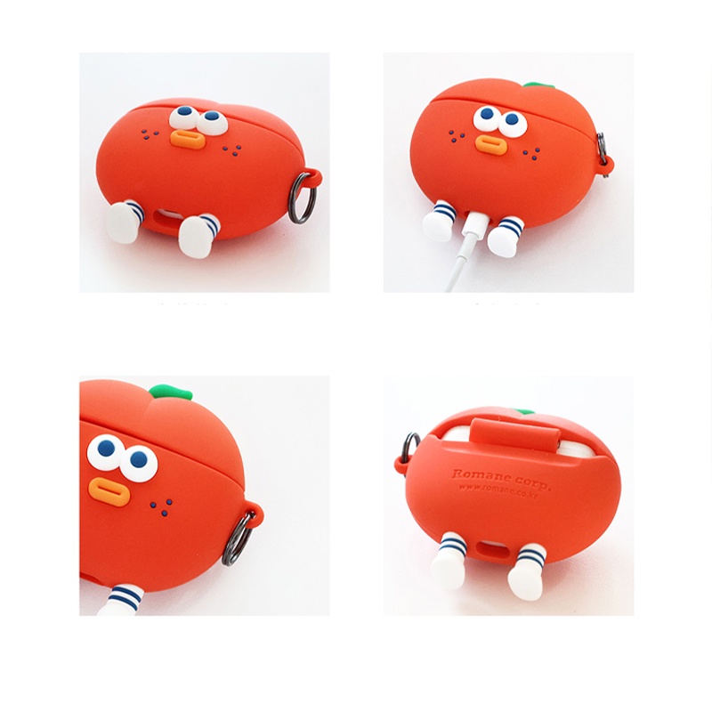 Vỏ Bảo Vệ Hộp Sạc Tai Nghe Airpods 3 Pro 2 3 Họa Tiết Hoạt Hình Quả Cà Chua Đỏ 2021 Phong Cách Mới Ốp