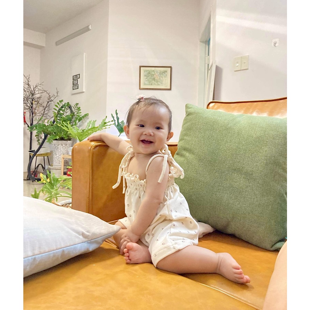 Jum cho bé gái hai dây BERRYBABY chất liệu cotton HQ hoa nhí, hai dây, buộc nơ xinh xắn - Vievie