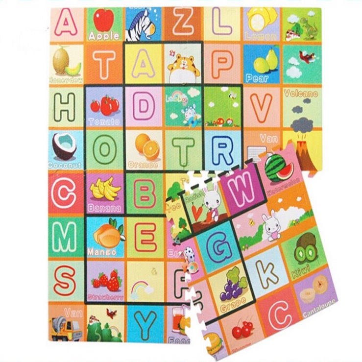 4 tấm Thảm Xốp ghép chữ, hoạt hình 60x60cm MF375