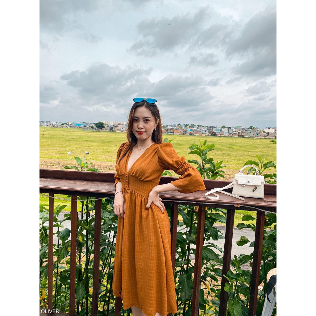 Đầm Maxi Tay Phồng Thiết Kế Đi Biển - Váy Dự Tiệc Cao Cấp OLIVER DRESS