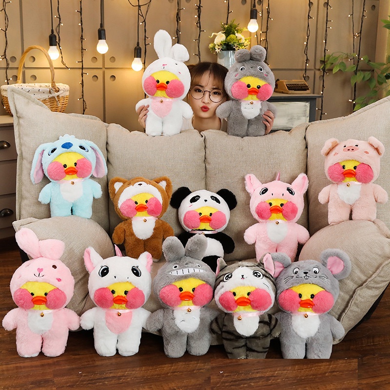 Gấu Bông Vịt Lalafanfan Vịt Má Hồng Vịt Vàng Cute Dễ Thương Cao Cấp Hình Thú Nhỏ Size 30