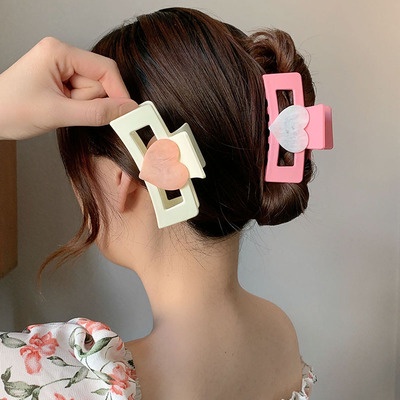 Kẹp Tóc Càng Cua Sau Lưng Màu Hồng Ngọt Ngào Phong Cách Hàn Quốc Cho Nữ