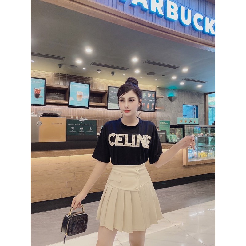 CHÂN VÁY XẾP LY CÚC QUẢNG CHÂU MS19290