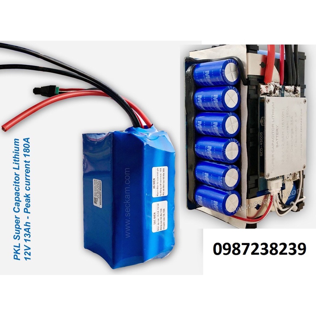 Acquy siêu tụ xe phân khối lớn 13AH xả 180A
