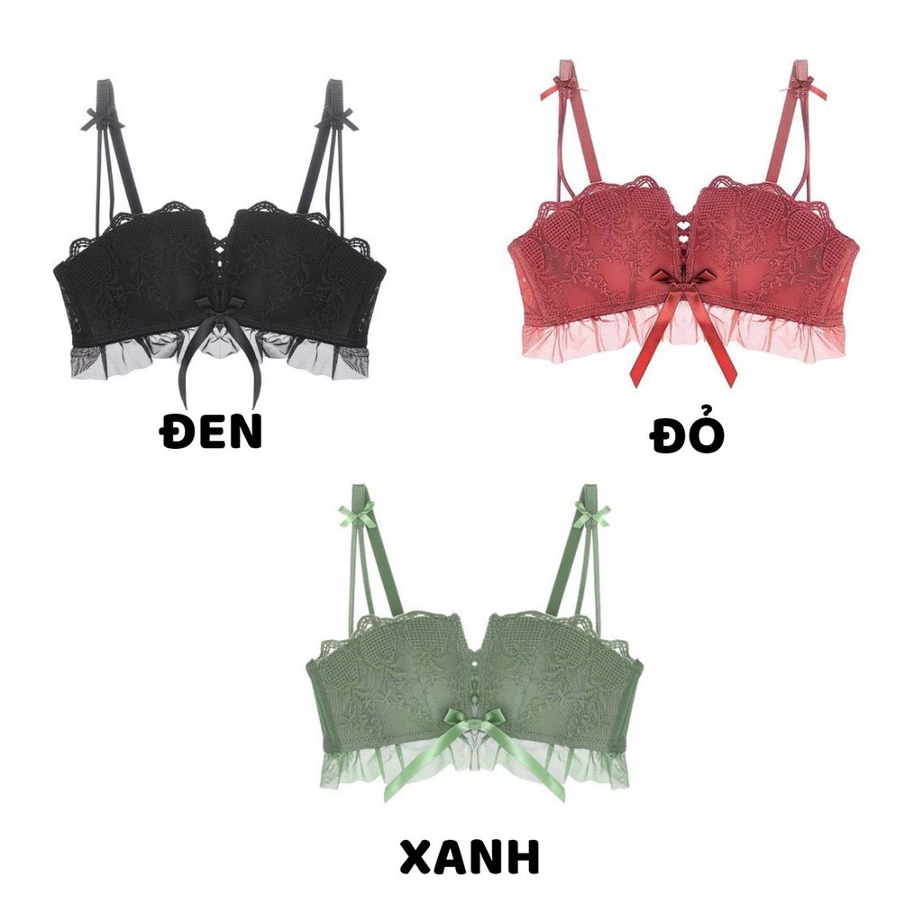Áo Ngực Nữ - Áo Lót Nữ Ren điệu đà phối dây rút nơ sexy quyến rũ mã AL28