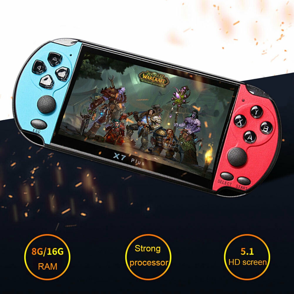 Bộ máy chơi game cầm tay X7 Plus màn hình 5.1 inch 8gb 2300 trò màn hình LCD PSP hỗ trợ xem phim/nghe nhạc/đọc sách