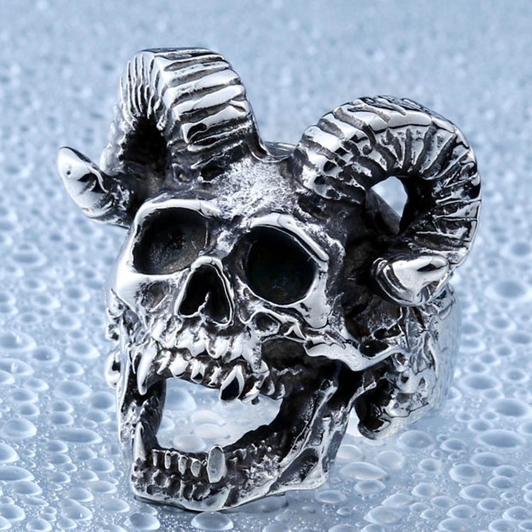 SEUSUK Nhẫn họa tiết phong cách gothic cá tính cho nam