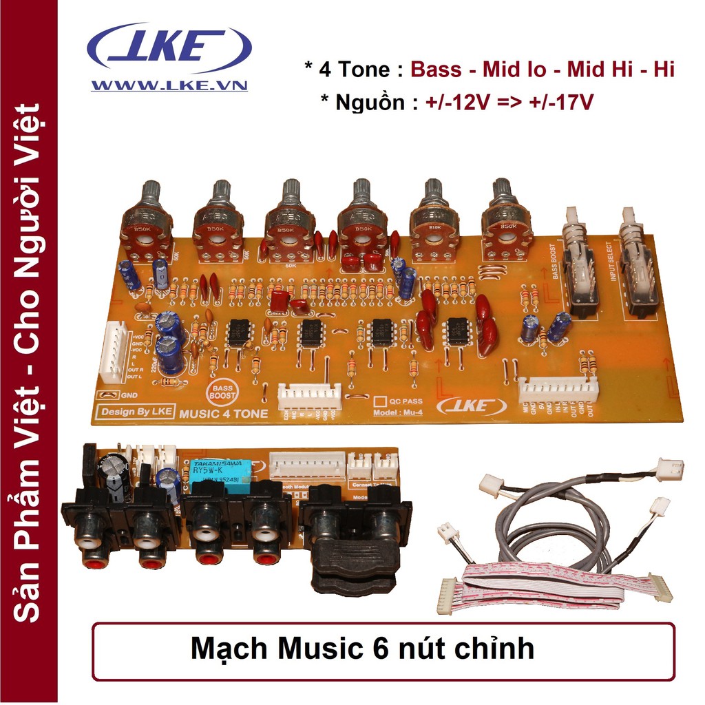 Mạch music 6 nút chỉnh LKE