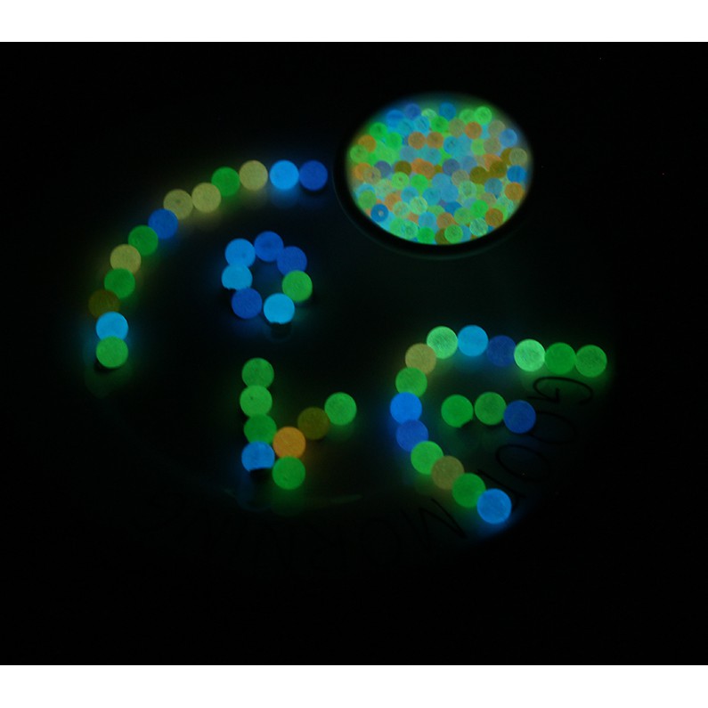 Hạt Nhựa Dạ Quang 6-12mm Dùng Làm Trang Sức Thủ Công