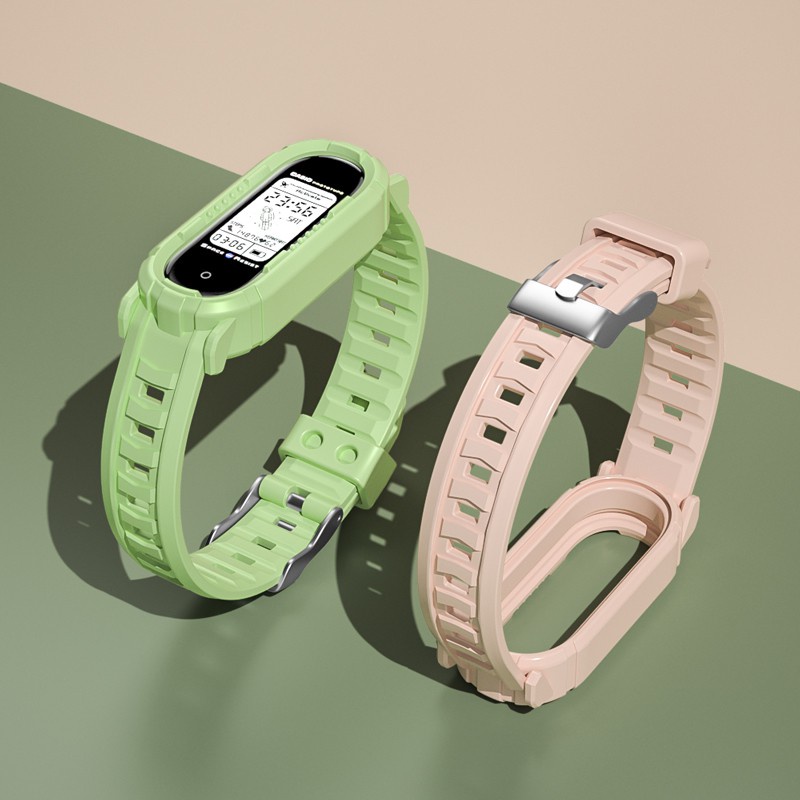 Dây Đeo Thay Thế Chất Liệu Silicon Màu Trơn Cho Xiaomi Mi Band 7 6 5 4 3 Xiaomi Band