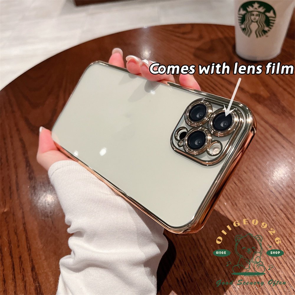 Ốp Điện Thoại Màu Tím Mạ Điện Cao Cấp Chống Bụi Cho Iphone 14 / 13 / 12 11 Pro Max