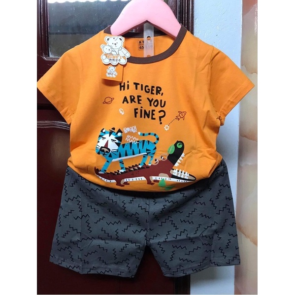 Bộ cộc tay xuất Hàn cho bé trai size 8-15kg