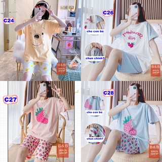 Bộ quần áo Bầu, Sau Sinh thiết kế cho con bú [Siêu Mềm Mát]