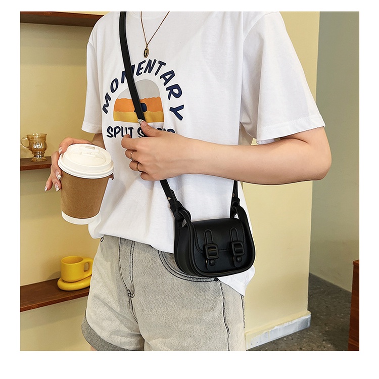 Túi Đeo Chéo mini Màu Trơn Phong Cách retro Thời Trang Mùa Hè 2022 Dành Cho Bạn Nữ