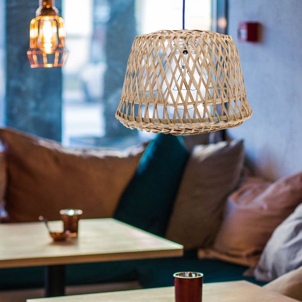 Hand Woven Light Cover Decorative Bamboo Weaving Craft Lampshade Home Decoration,Without light bulb