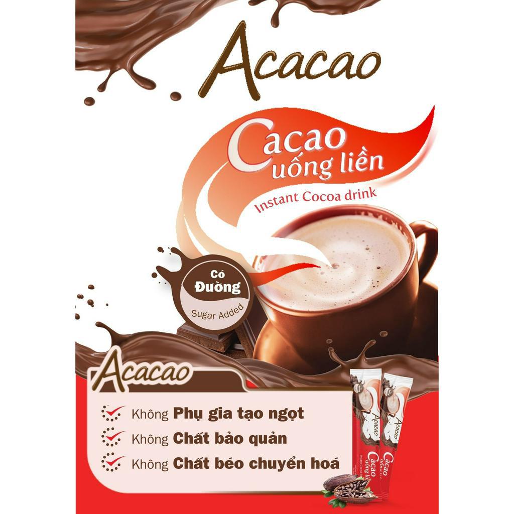 Bột cacao hòa tan CÓ ĐƯỜNG Acacao đậm đà,100% không cholesterol, transfat & chất bảo quản