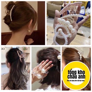 Set Kẹp Tóc Hàn Quốc 5 Chi Tiết Mẫu Mới HOT TREND Đính Ngọc Nhân Tạo