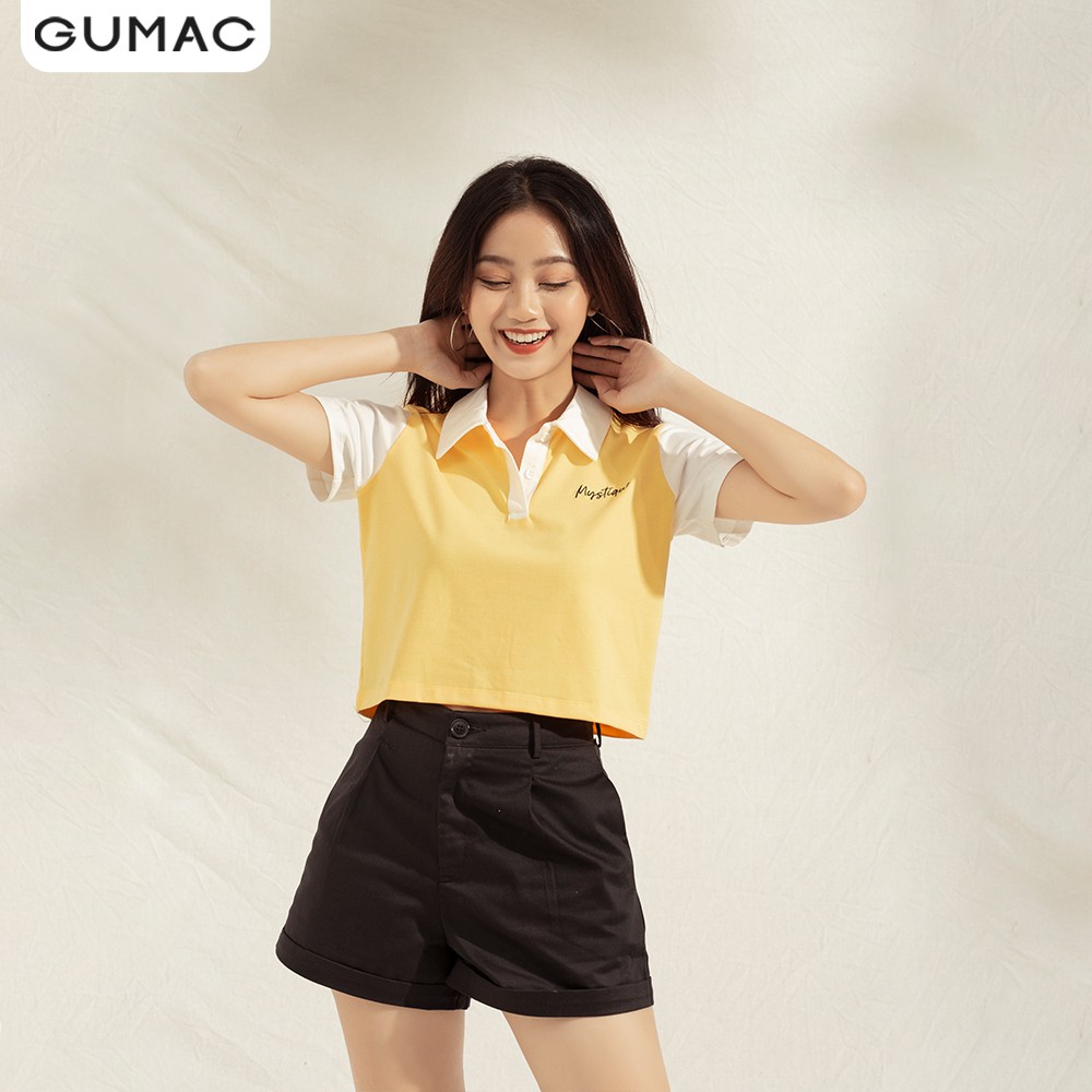 [Mã WABRGU72 giảm 10% tối đa 50k đơn 250k] Áo thun polo nữ croptop ATA1129 GUMAC