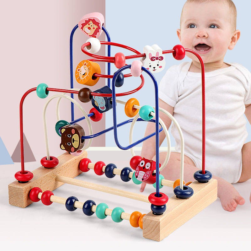 brain game、 Baby children’s wound beads 6 12 months baby beads early education, intelligent toys, men, girl building blocks 1-2 weeks 3 years old 0