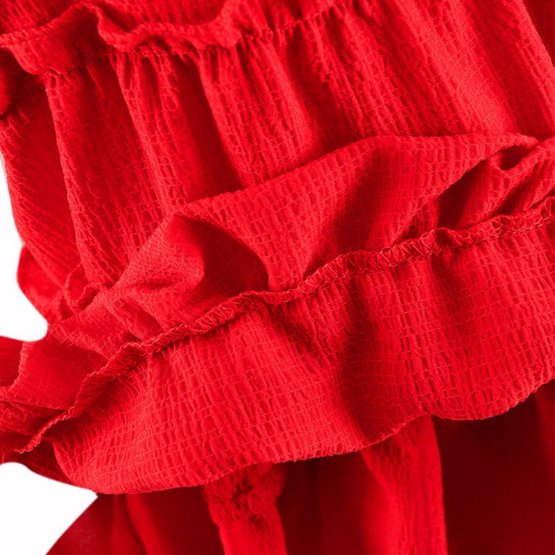 Đầm 2 dây màu đỏ dễ thương dành cho bé gái