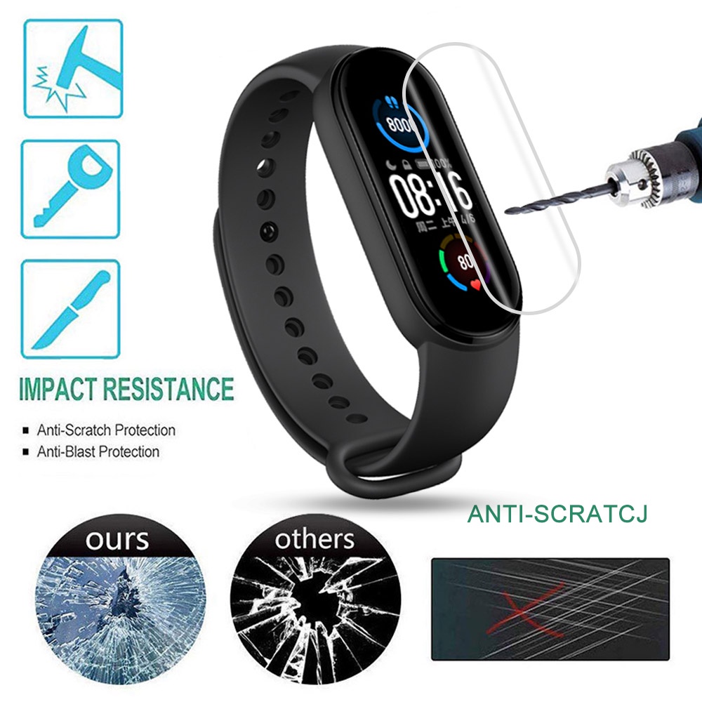 Miếng Dán Bảo Vệ Màn Hình Bằng TPU Hydrogel Mềm Cho Xiaomi Mi band 6 5 4 3 Mi band 6 5