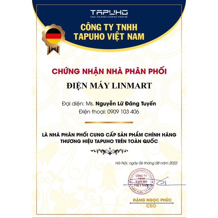 Máy Ép Chậm TAPUHO TS30 - Ép Trái Cây Hoa Quả, Siêu Kiệt Bã, Dễ Vệ Sinh (TAPUHO TS 30)