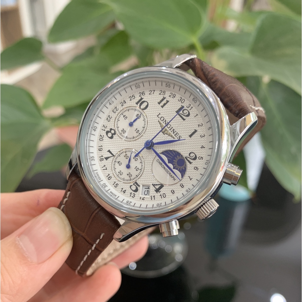 Đồng hồ nam - LONGINES Chạy full kim - dây da cao cấp | BigBuy360 - bigbuy360.vn