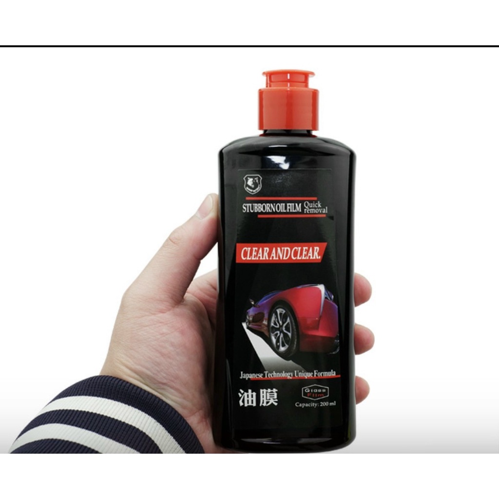 Chai tẩy Ố Kính Ô tô CLEARANDCLEAR-Tẩy Cặn Canxi- Làm Sạch Kính Xe Bị Ố Mốc,MờĐục- phủ nano(tặng kèm mút chuyên dụng)