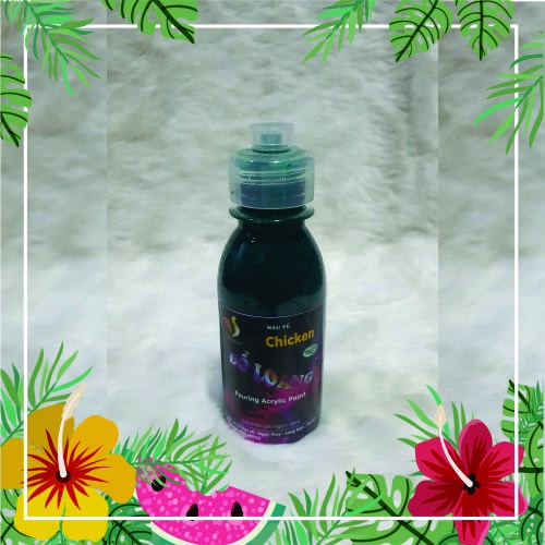 Màu Acrylic nhũ ánh kim Chicken 5D đổ màu loang tượng gấu Bearbrick, tập vẽ tranh chai 100ml