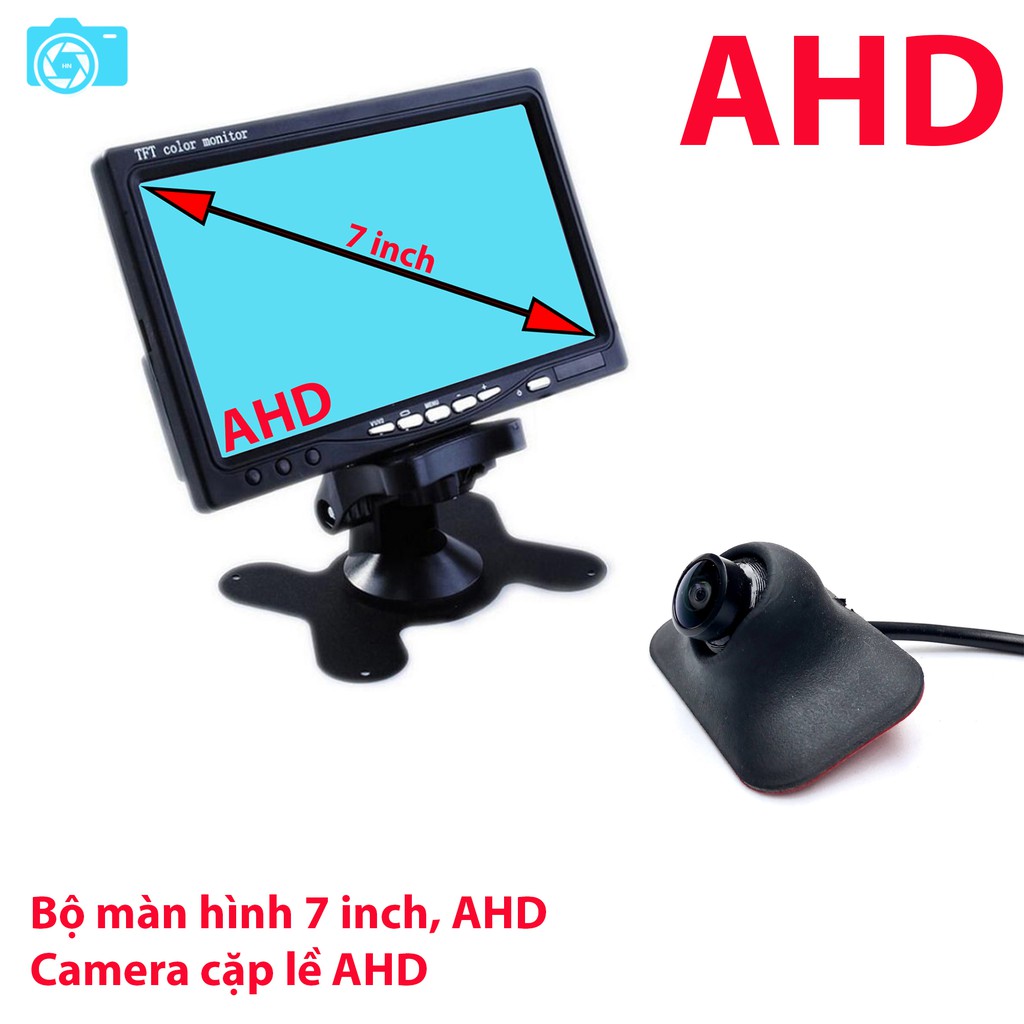 Bộ camera cặp lề ô tô, màn hình AHD 7 inch, camera cặp lề AHD không cần khoan gương