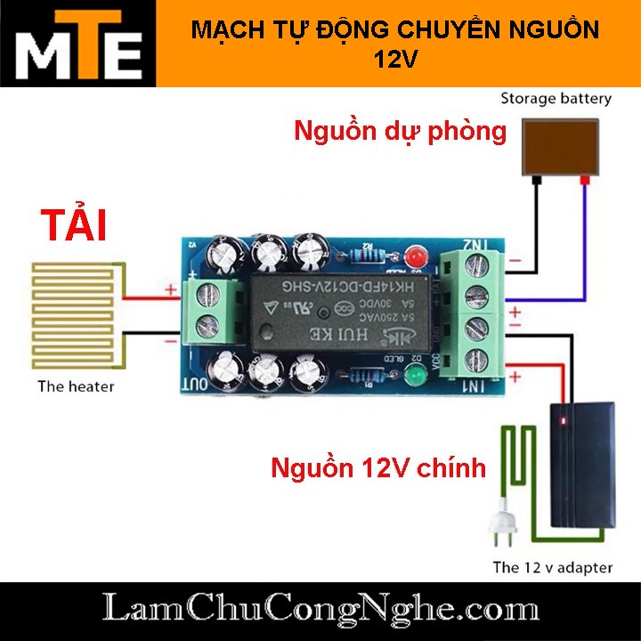 Mạch chuyển đổi nguồn 12v tự động XH-M350