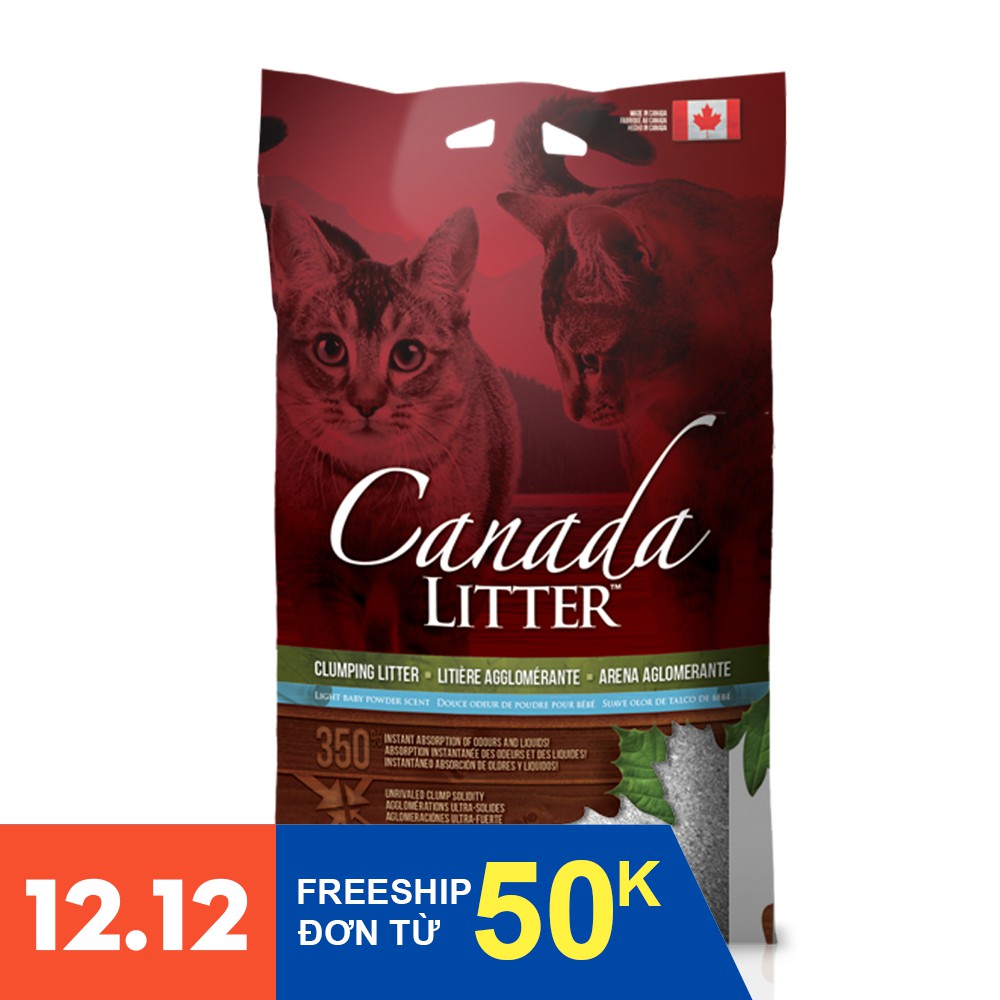 Cát mèo Canada Litter 18kgs Không Mùi