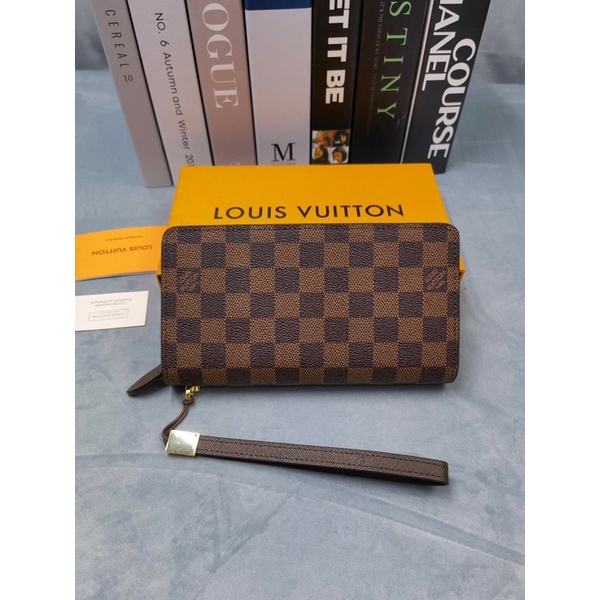 ví ngang in hoạ tiết thời trang nam khoá cúc gập và khoá kéo da cao cấp louis vuitton LV