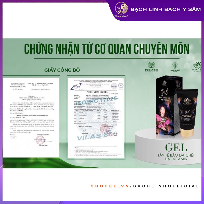 Tẩy Tế Bào Chết Bách Y Sâm Nhất Mộc Hương - Gel Tẩy Da Chết Vitamin Dạng Hạt