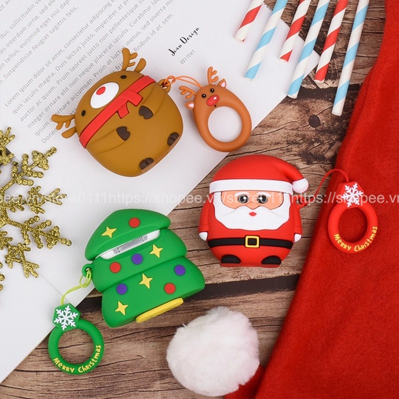 Case, túi đựng dành cho Airpods 1/2/ Pro silicon CASE GIÁNG SINH