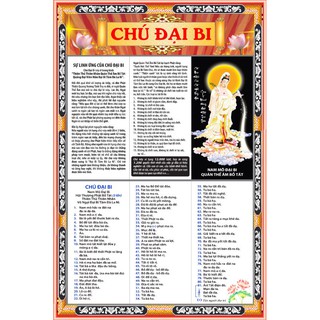 Tranh dán tường chú đại bi khổ lớn -  kích thước theo yêu cầu