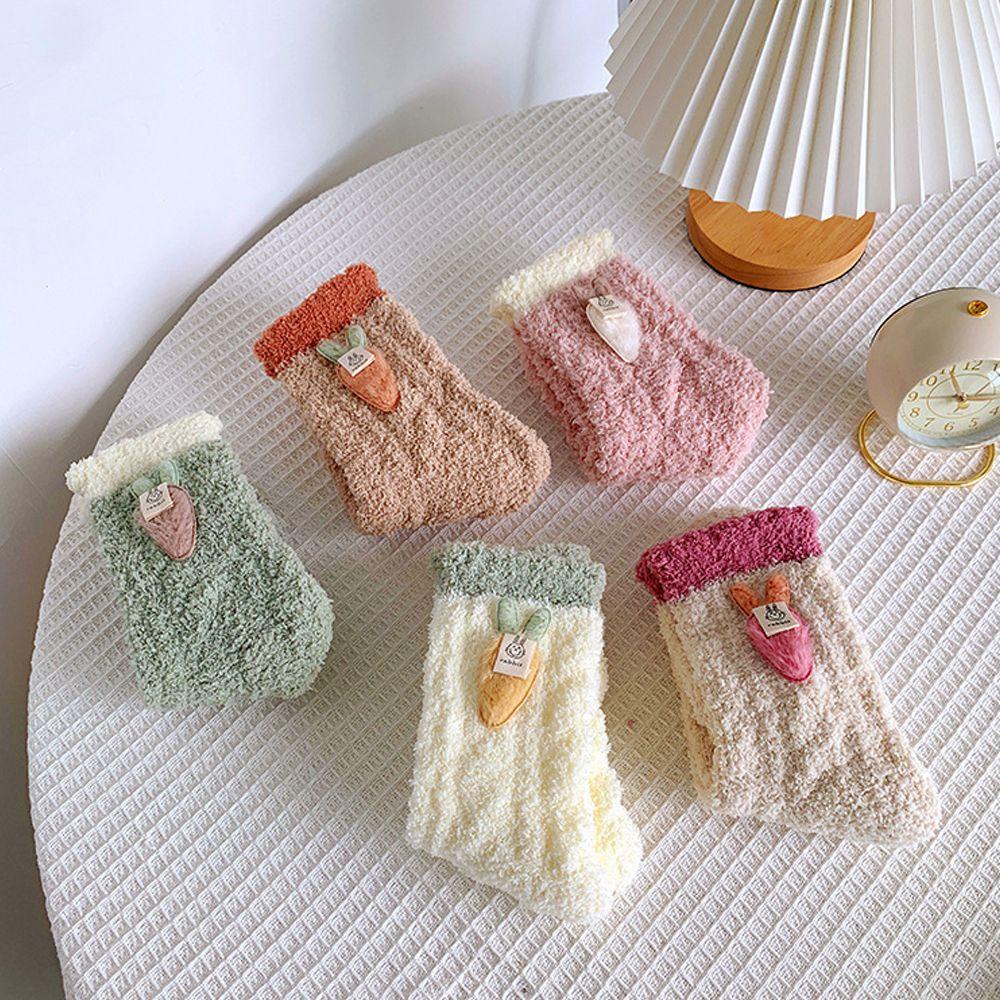 Vớ Ngủ Dày Dặn In Họa Tiết Củ Cà Rốt Hoạt Hình Dễ Thương Dành Cho Nữ