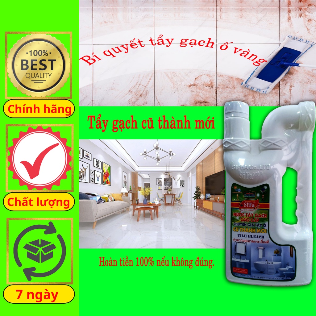 Nước tẩy gạch ố vàng cao cấp, chuyên tẩy vết ố vàng, nhà tắm, nền nhà, vế xi măng sau công trình và tẩy rửa nhà vệ sinh