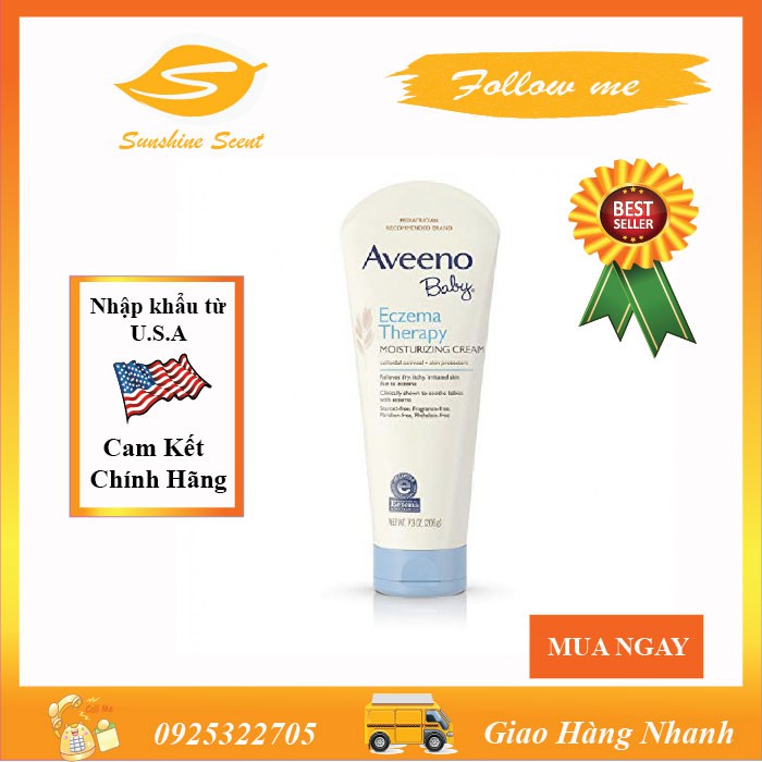 KEM DƯỠNG THỂ TRỊ CHÀM AVEENO BABY ECZEMA THERAPY 206G