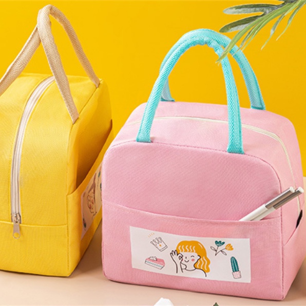 Túi Đựng Hộp Cơm Trưa Lót Giấy Nhôm Giữ Nhiệt Thiết Kế Cỡ Lớn Kiểu Dáng Dễ Thương